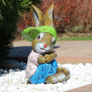 Садовая фигура Заяц в кепке сидит 29х18 см