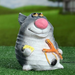 Садовая фигура Кот с рогаткой, 20х18х18 см.