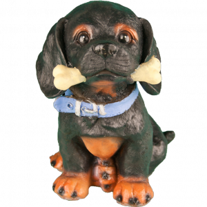 Садовая фигура Ротвейлер с косточкой, 20х19 см.