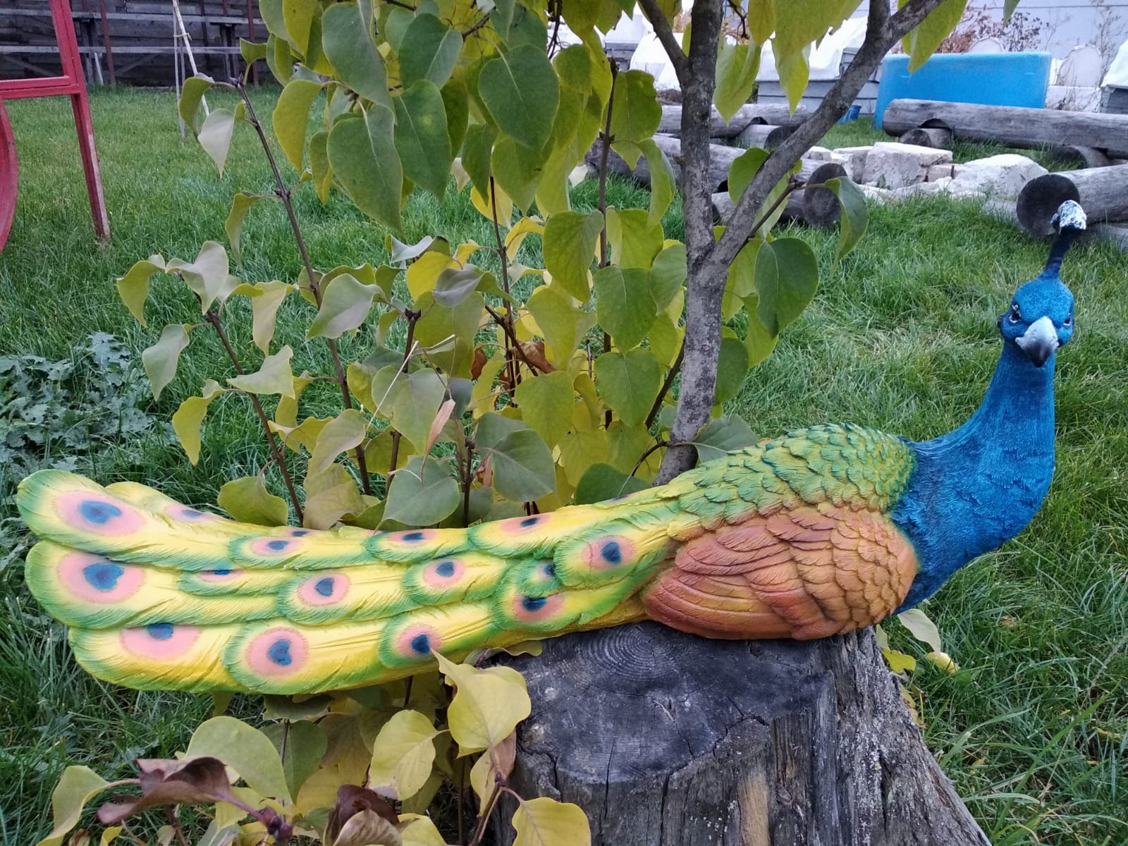 Садовая фигура Павлин сидячий, 75х30 см.