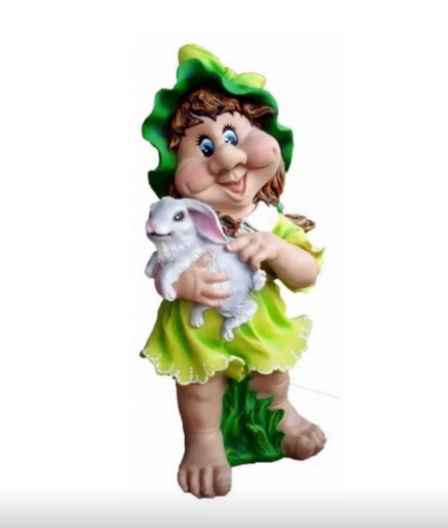 Садовая фигура Девочка с зайцем 75х50 см.