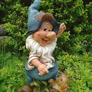 Садовая фигура Гном со щенком 22х38 см.