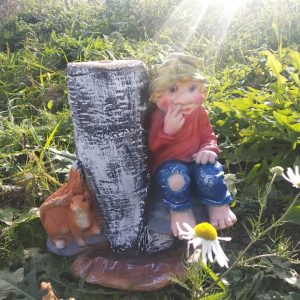 Кормушка для птиц с гномом, 33х34х14 см.