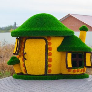 Топиарная фигура Домик Гриб, 185x220x160 см.