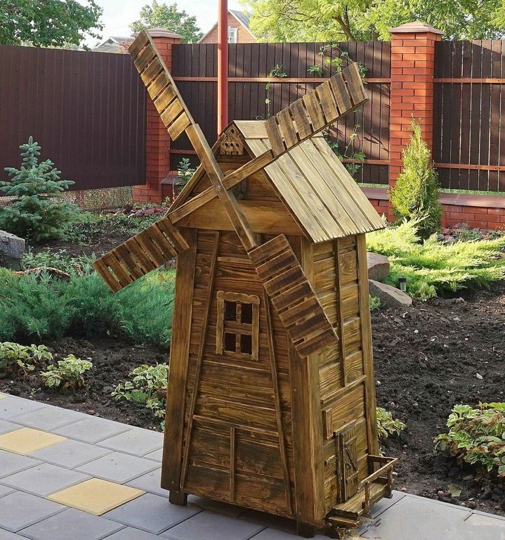 Мельница деревянная №3, 105 см.