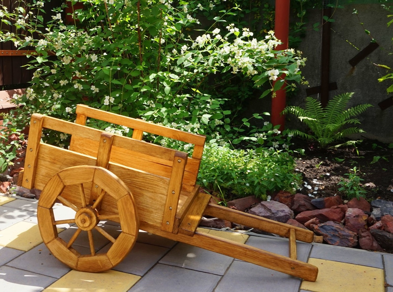 Деревянная телега №3 90х39х49 см