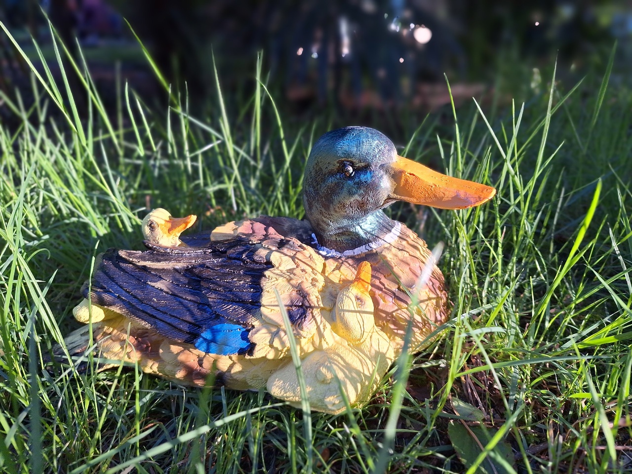 Садовая фигура Утка с утятами, 16х31 см. — изображение 2