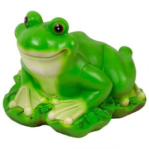 Садовая фигура Лягушка на листе маленькая, 18х25 см.
