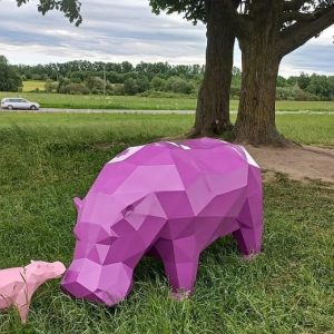 Полигональная скульптура Бегемот