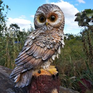 Садовая фигура Сова на пне, 20х33 см.