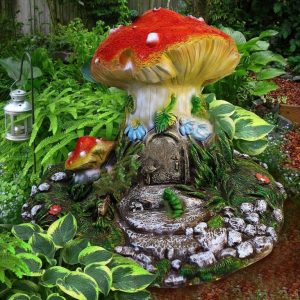 Декоративная крышка на люк Гриб домик, 80х63х80 см.