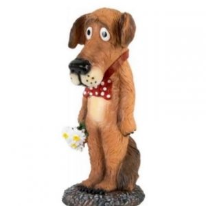 Садовая  фигура Собака в бабочке с цветами 57х24см