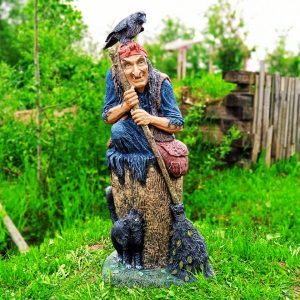 Скульптура Баба-Яга на ступе 170х80х80 см