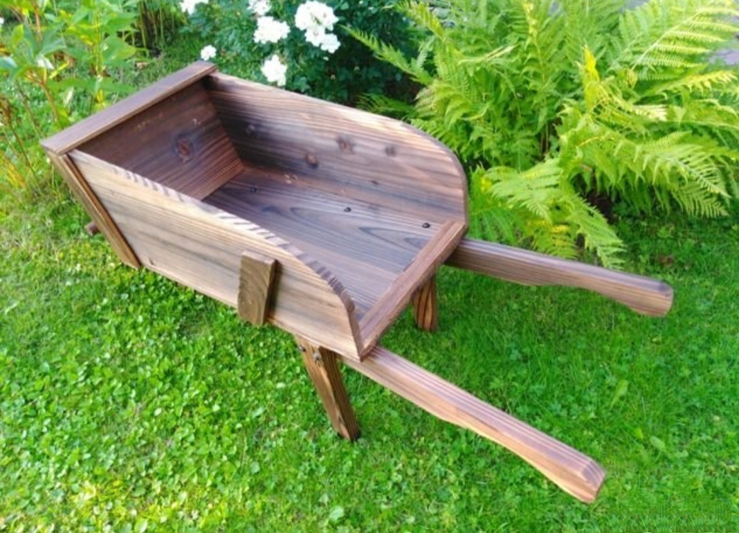 Деревянная тачка 70х34х38 см — изображение 2