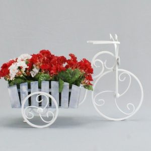 Кованая подставка для цветов Кантри арт. 21142 белый, 42х70х40 см.