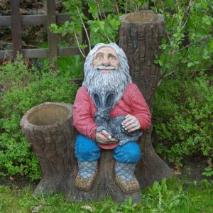 Скульптура Кашпо Дед и зайцы 90х90х55 см