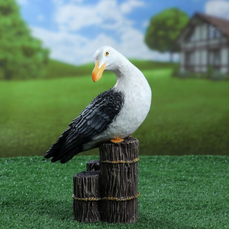 Садовая фигра Чайка на пне 31х16 см