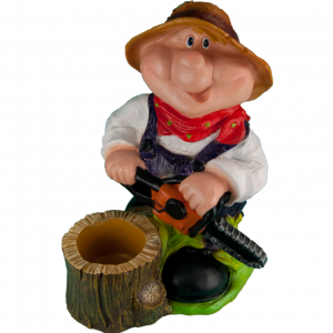Садовая фигура Садовод с бензопилой 59х56 см.