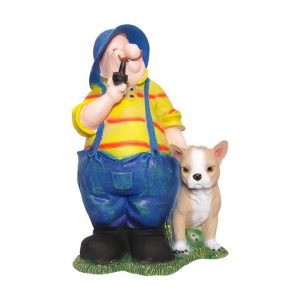 Садовая фигура Фермер с собачкой 65 см.