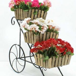 Кованая подставка для цветов Кантри арт. 21145 черн., 88х85х40 см.