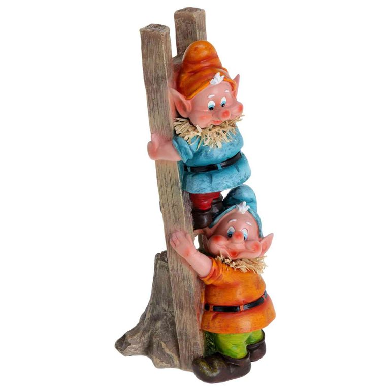 Садовая фигура Гномики на лестнице 20х47 см.