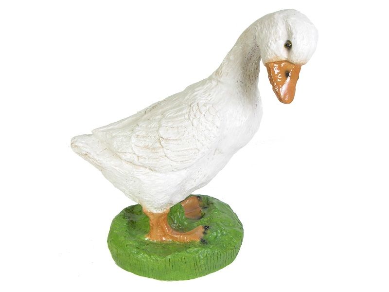 Садовая фигура Гусь большой на подставке, 44х32 см.