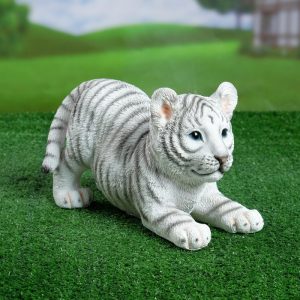 Садовая фигура Тигрёнок белый 18х28 см