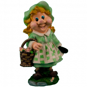 Садовая фигура Девочка с корзинкой в руке 20х33 см.