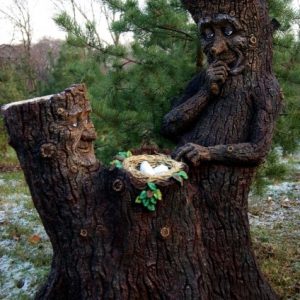 Скульптура Кашпо Пень с гнездом 155х120х77 см