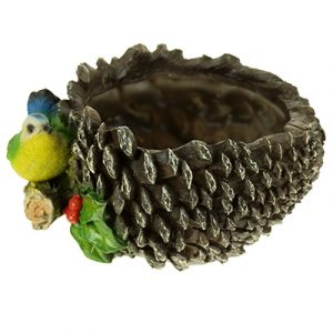 Кашпо Шишка с синицей