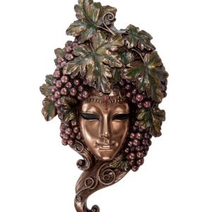 Венецианская маска для интерьера "Виноград"- бронза, 30 см.