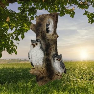 Навесные три совы на дереве 60х30х15 см