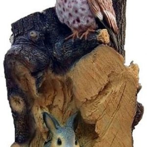 Декор для сада Пень с совой и зайчиком, 65х45 см.