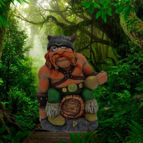 Садовая фигура Викинг с флягой, 31х24х17 см.