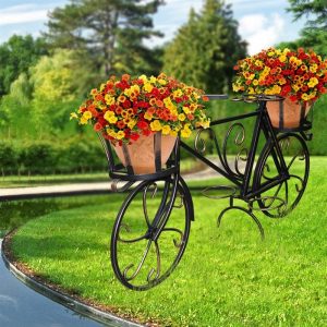 Кованая подставка для цветов Велосипед арт. 19008, 40х65х128 см.
