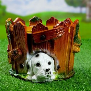 Зоокашпо Щенок у забора 22х25 см