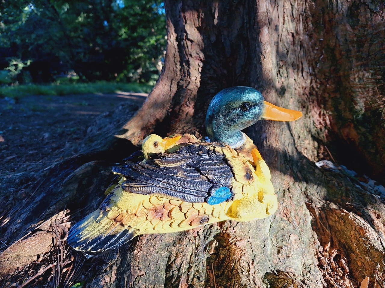 Садовая фигура Утка с утятами, 16х31 см. — изображение 3