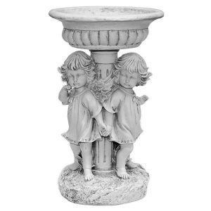 Садовая фигура Поилка с парой ангелочков, 40х23 см.