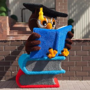 Топиари Сова на книгах цветная 150х110х95 см