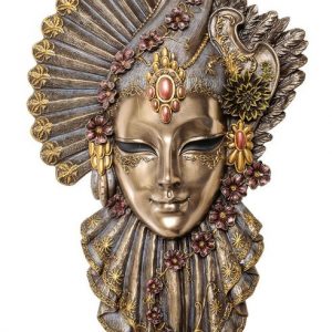 Венецианская маска для интерьера "Рубин"- бронза, 32 см.
