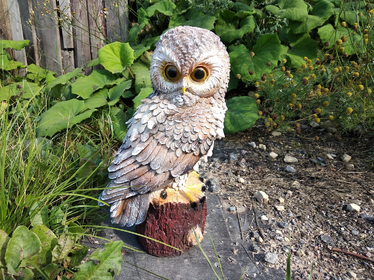 Садовая фигура Сова на пне, 20х33 см. — изображение 2