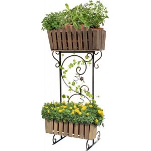 Кованая подставка для цветов Кантри арт.19035, 40х132х63 см.