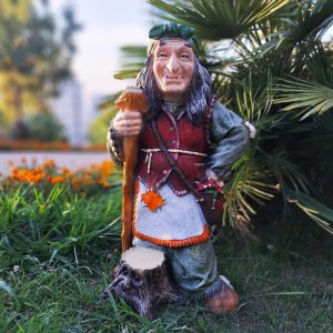 Садовая фигура Баба-Яга с пеньком 78х41х37 см