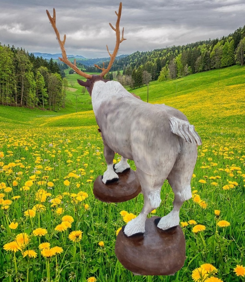 Деревянная скульптура олень мультяшный 220 х 55 х 230 см — изображение 3