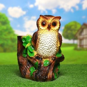 Зоокашпо Сова на пне 37х27 см