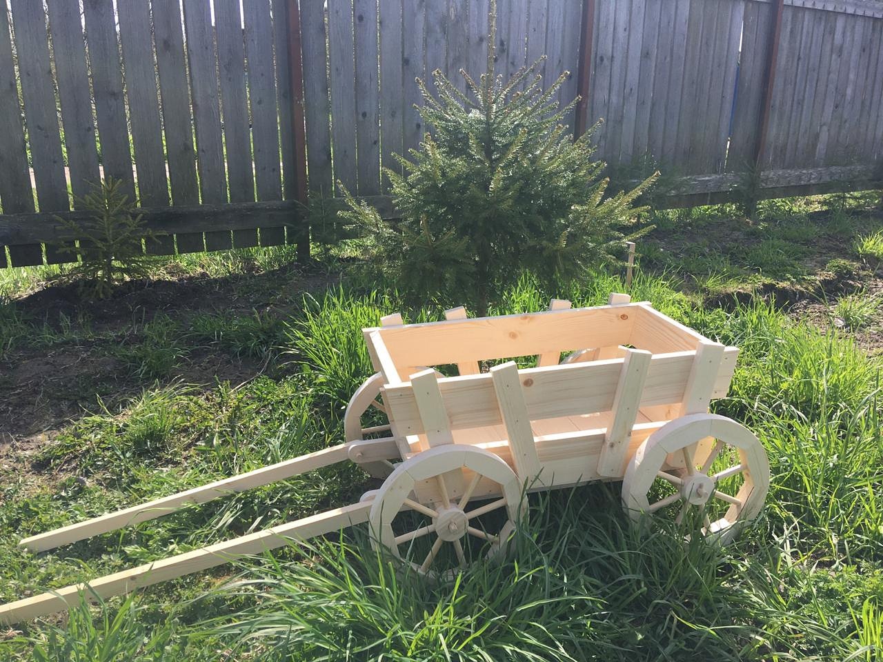 Деревянная телега 143х50 см — изображение 2