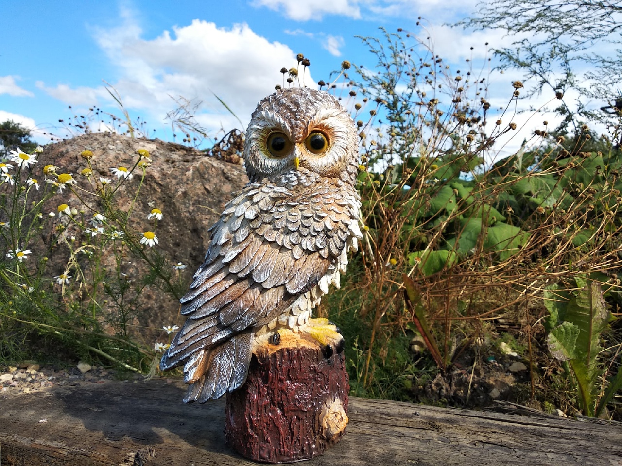 Садовая фигура Сова на пне, 20х33 см. — изображение 3