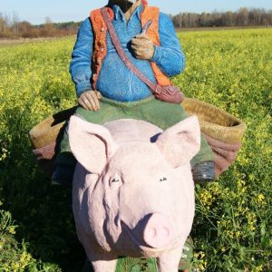 Скульптура Свинопас с кашпо 130х100х120 см