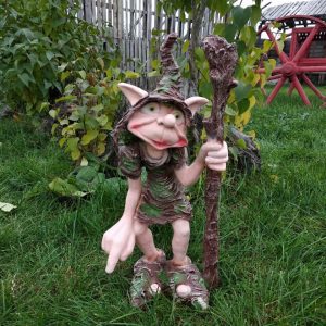 Садовая фигура ТРОЛЛЬ БОЛЬШОЙ С ТРОСТЬЮ 75 см.